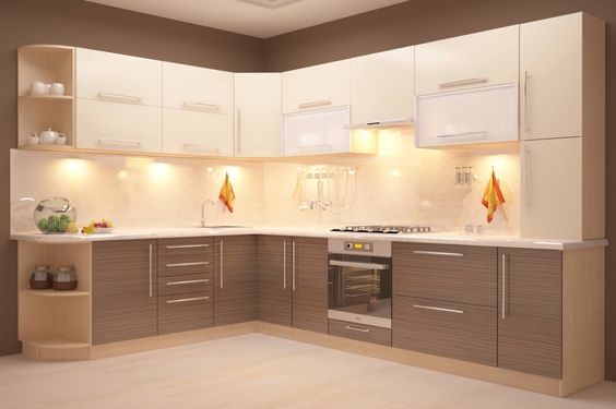 Acrylic & Laminate Kitchen Cabinet Design